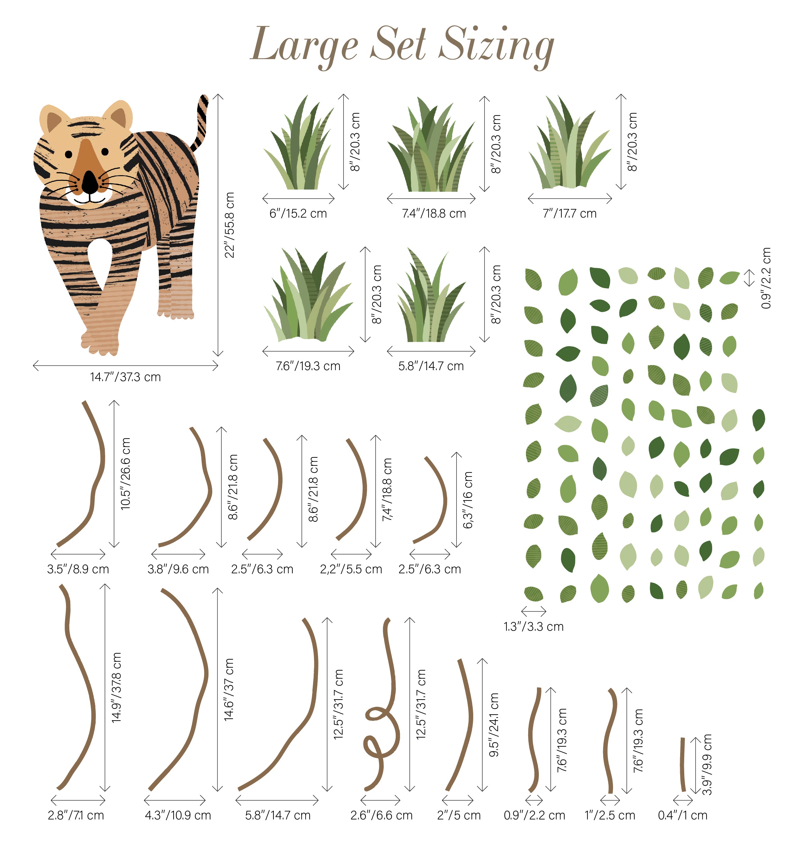 Large Safari Animals and Monkey Wall Decals | Jungle Animal Wall Stickers | Nursery Wall Decals | Repositionable Jungle Wall Decals - Clickwalls