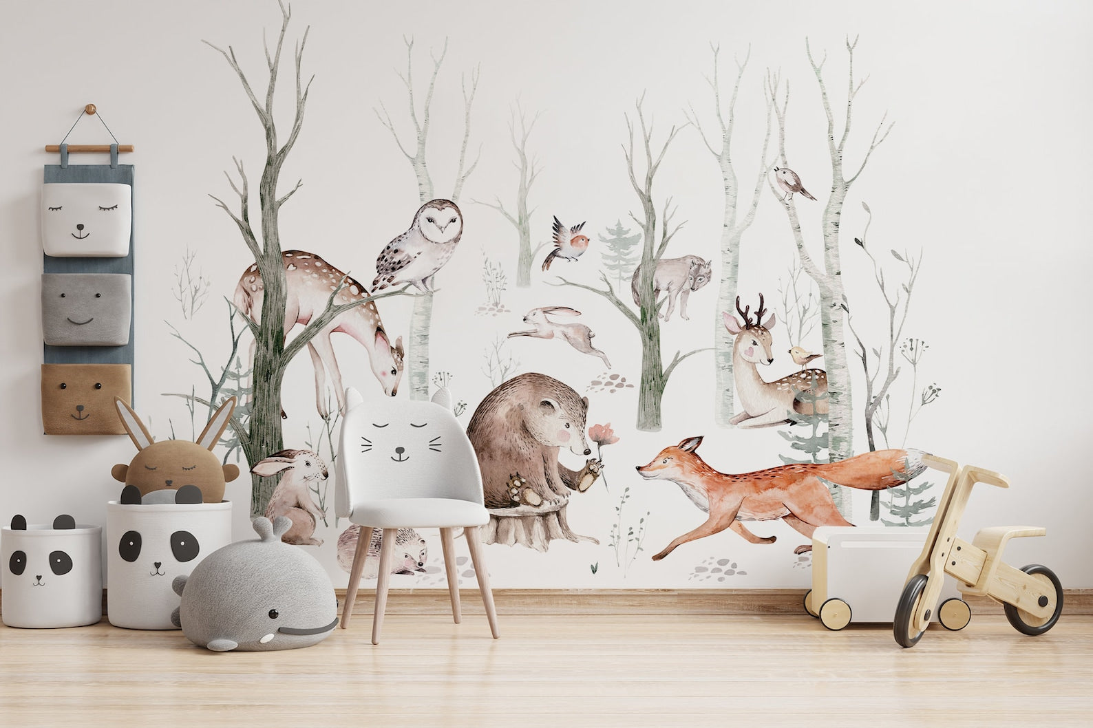 Woodland Forest Wall Decals for Kids | Animals and Tree Wall Decals | Nursery Woodland Stickers - Clickwalls