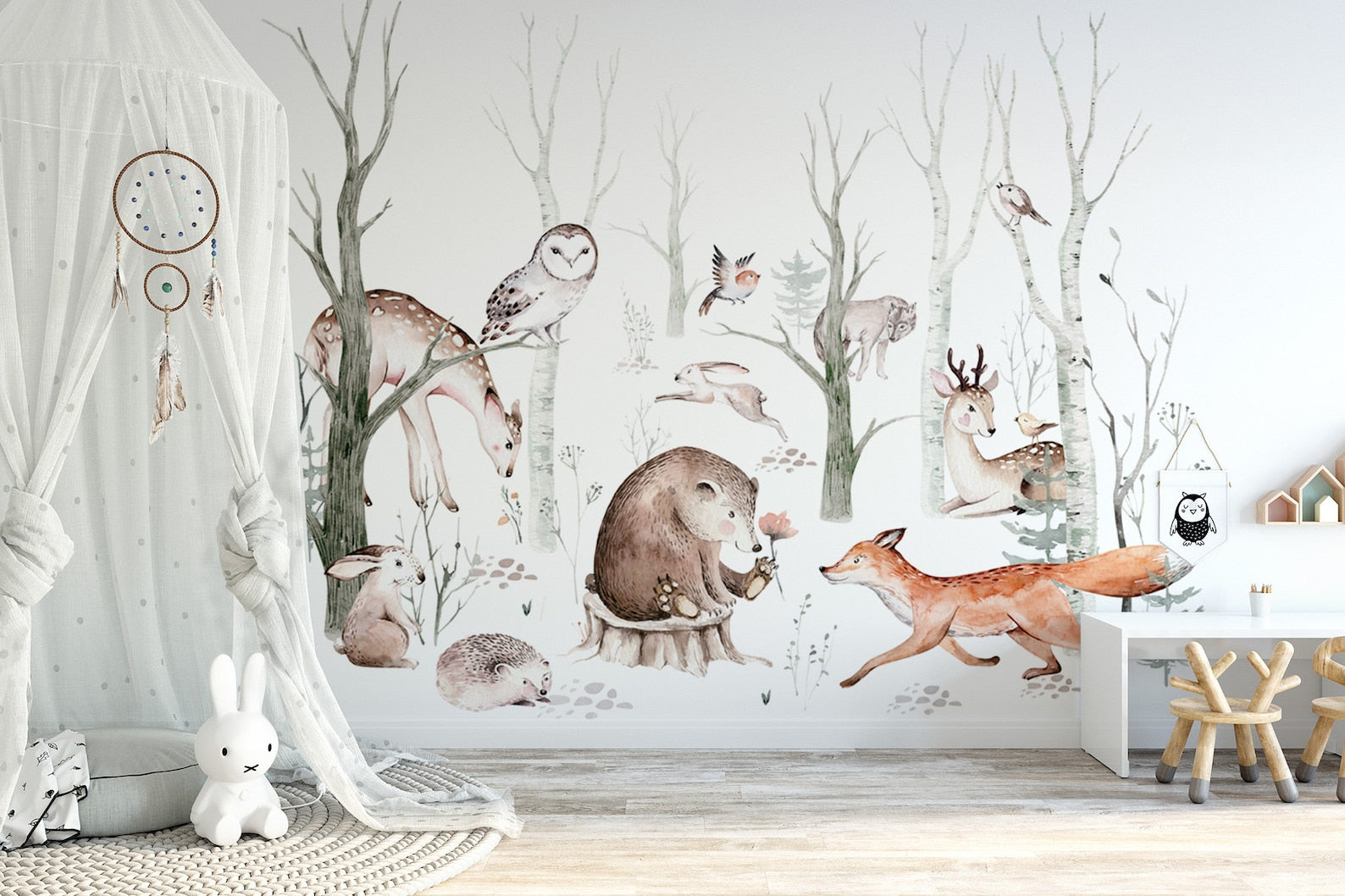 Woodland Forest Wall Decals for Kids | Animals and Tree Wall Decals | Nursery Woodland Stickers - Clickwalls