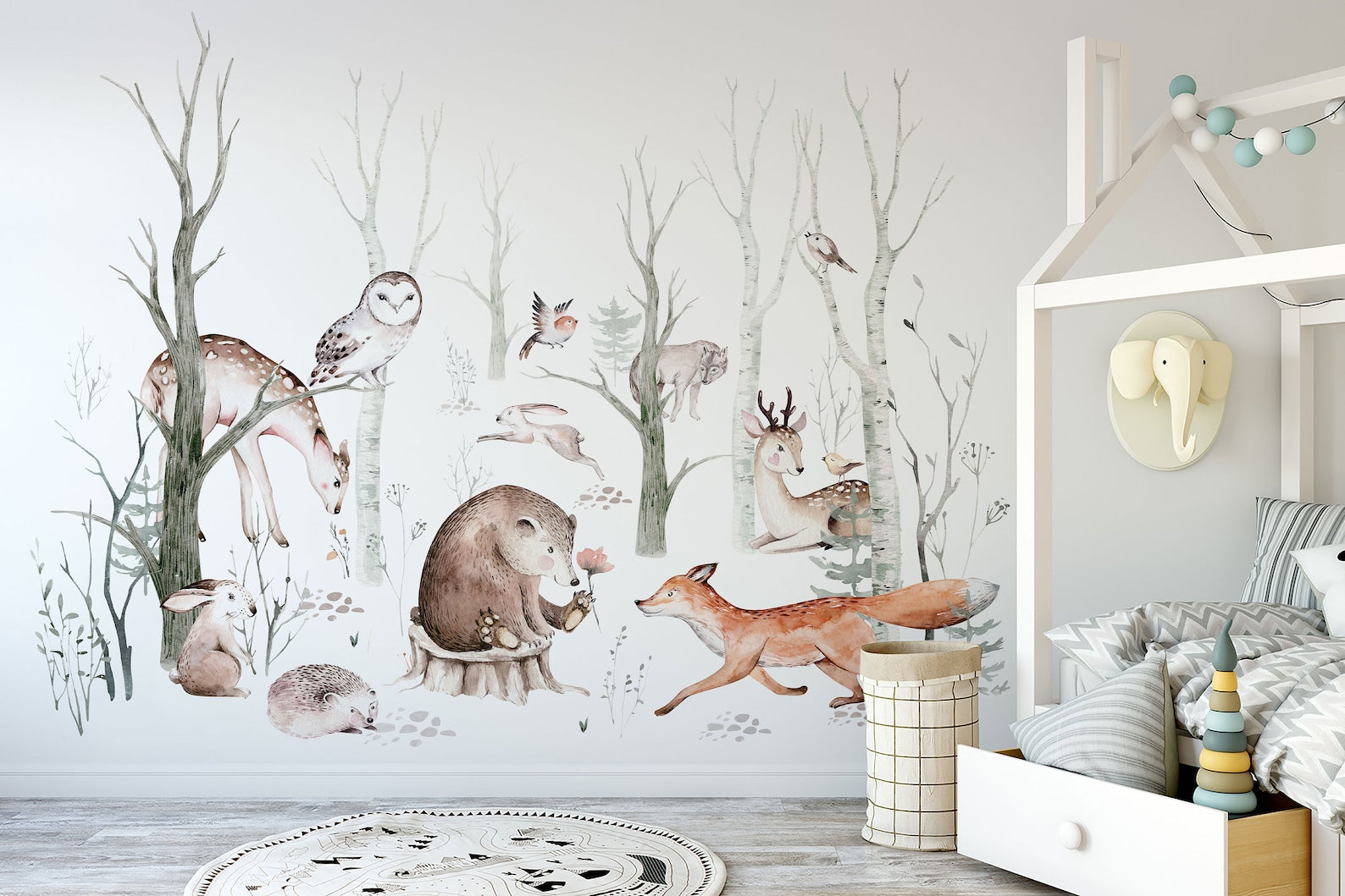 Woodland Forest Wall Decals for Kids | Animals and Tree Wall Decals | Nursery Woodland Stickers - Clickwalls