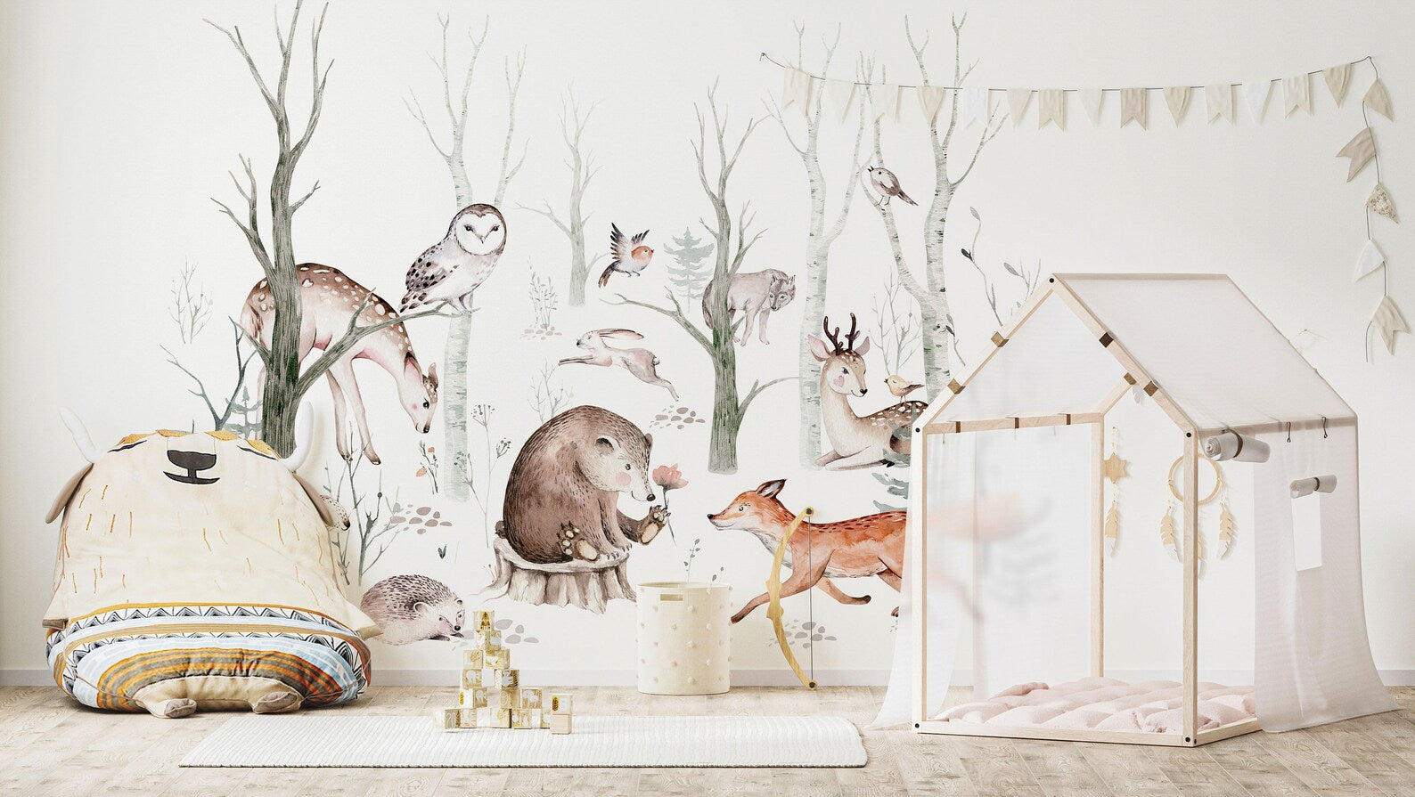 Woodland Forest Wall Decals for Kids | Animals and Tree Wall Decals | Nursery Woodland Stickers - Clickwalls