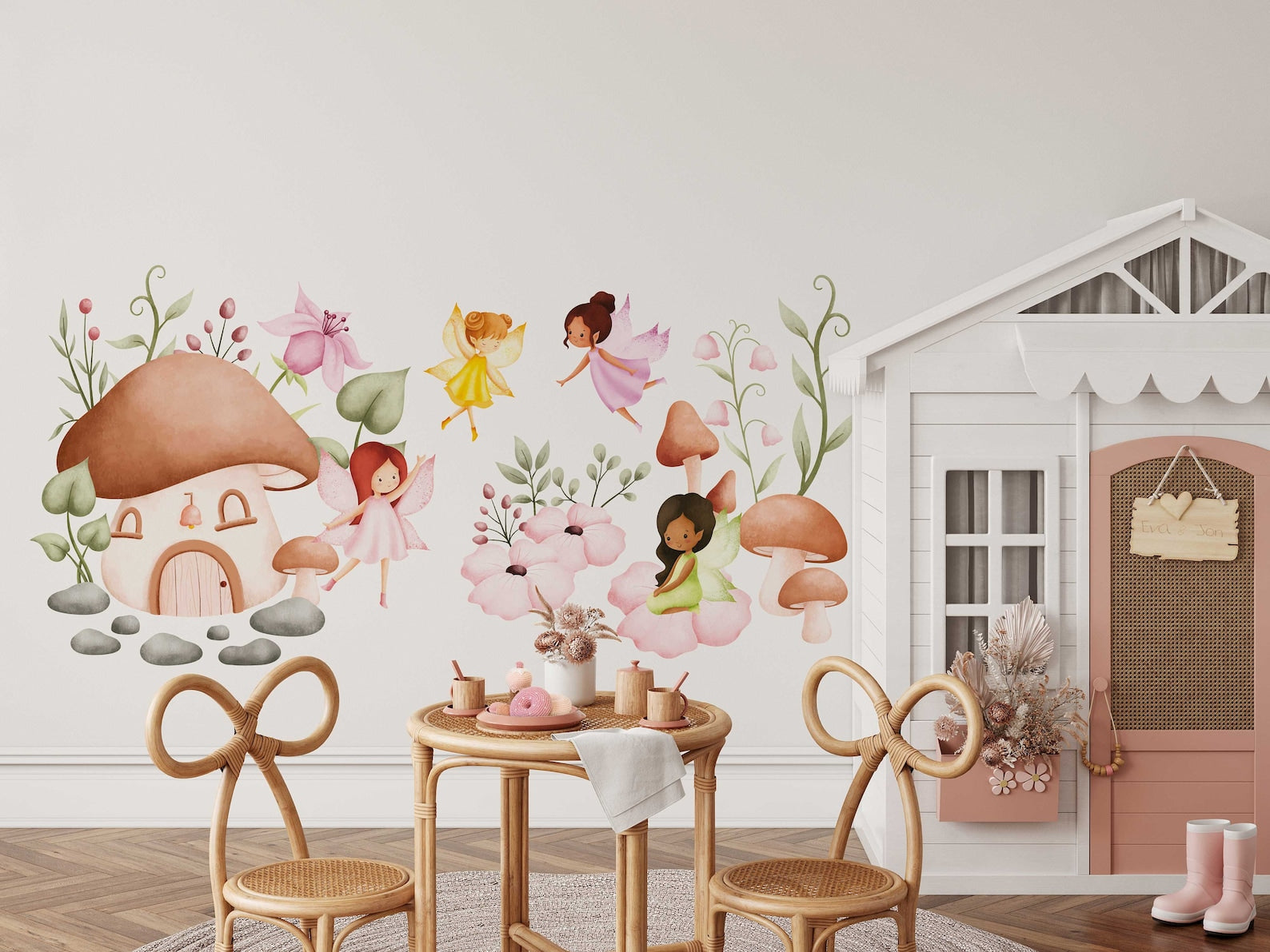 Fairy Wall Decal for Girls Room Nursery Decor | Peel and Stick Fairies Wall Sticker for Kids and Nursery | Cute Flying Fairy Sticker - Clickwalls
