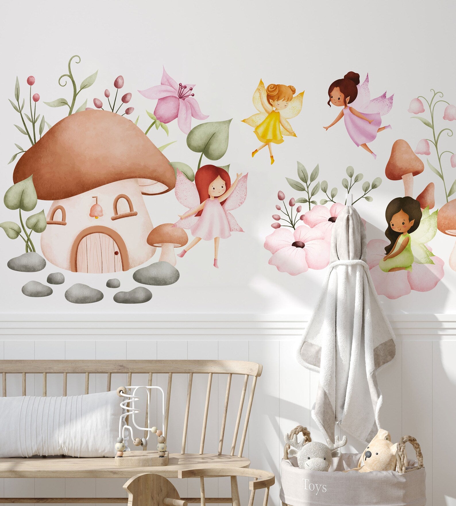 Fairy Wall Decal for Girls Room Nursery Decor | Peel and Stick Fairies Wall Sticker for Kids and Nursery | Cute Flying Fairy Sticker - Clickwalls