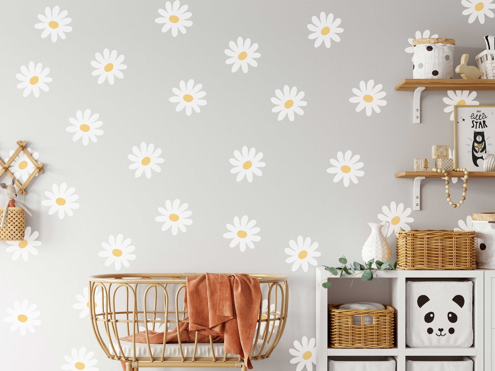 Daisy Flower Wall Decals | Nursery Decal Vinyl | Wall Decal | Wall Sticker - Clickwalls
