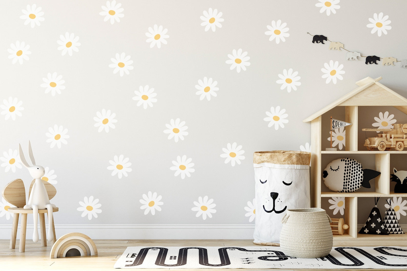 Daisy Flower Wall Decals | Nursery Decal Vinyl | Wall Decal | Wall Sticker - Clickwalls