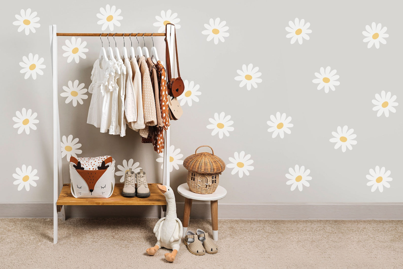 Daisy Flower Wall Decals | Nursery Decal Vinyl | Wall Decal | Wall Sticker - Clickwalls
