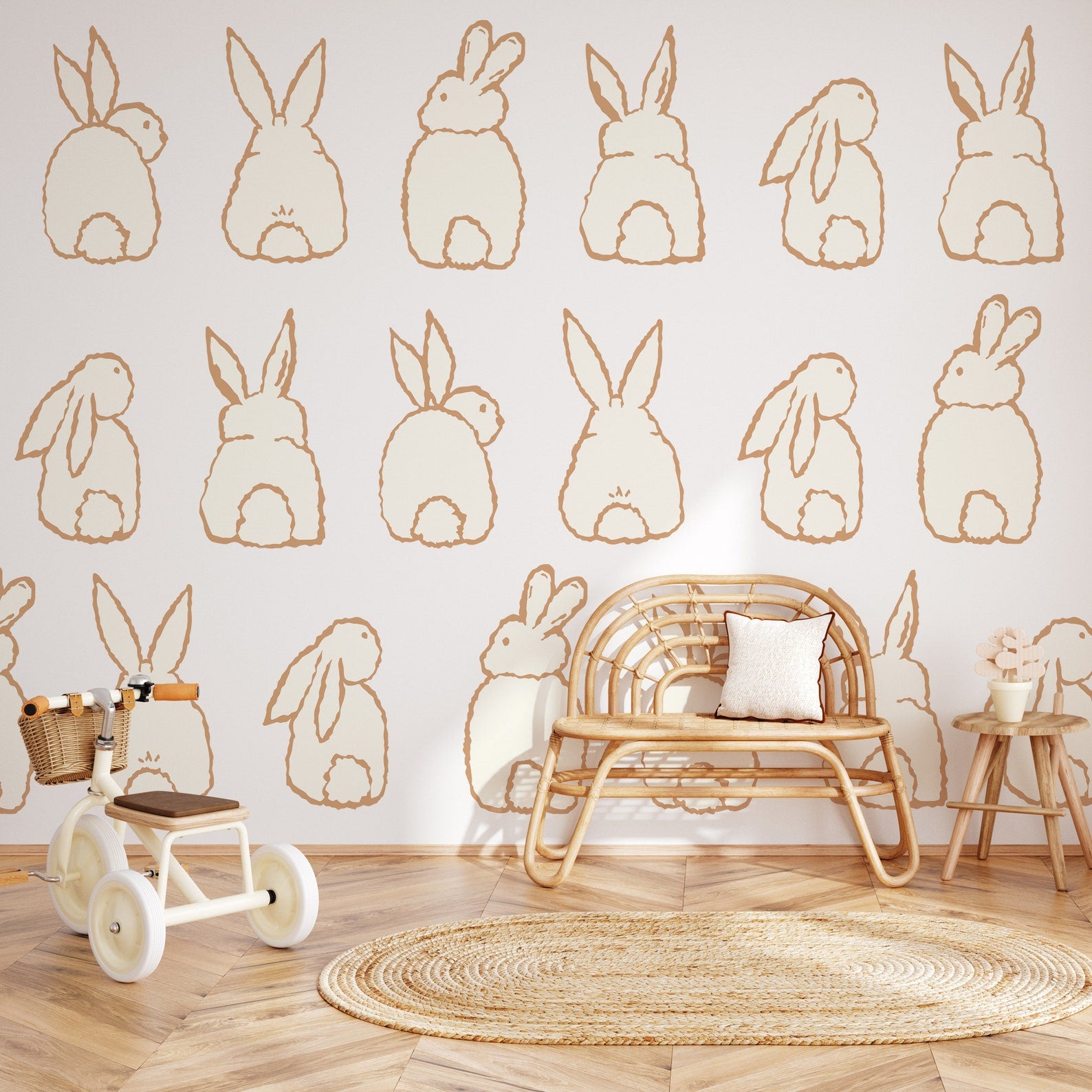 Cute Bunny Decals | Peel and Stick Rabbit Decals | Animals Wall Mural | Wall Decals for Kids | Nursery Wall Decals | Bunny Wall Decals - Clickwalls