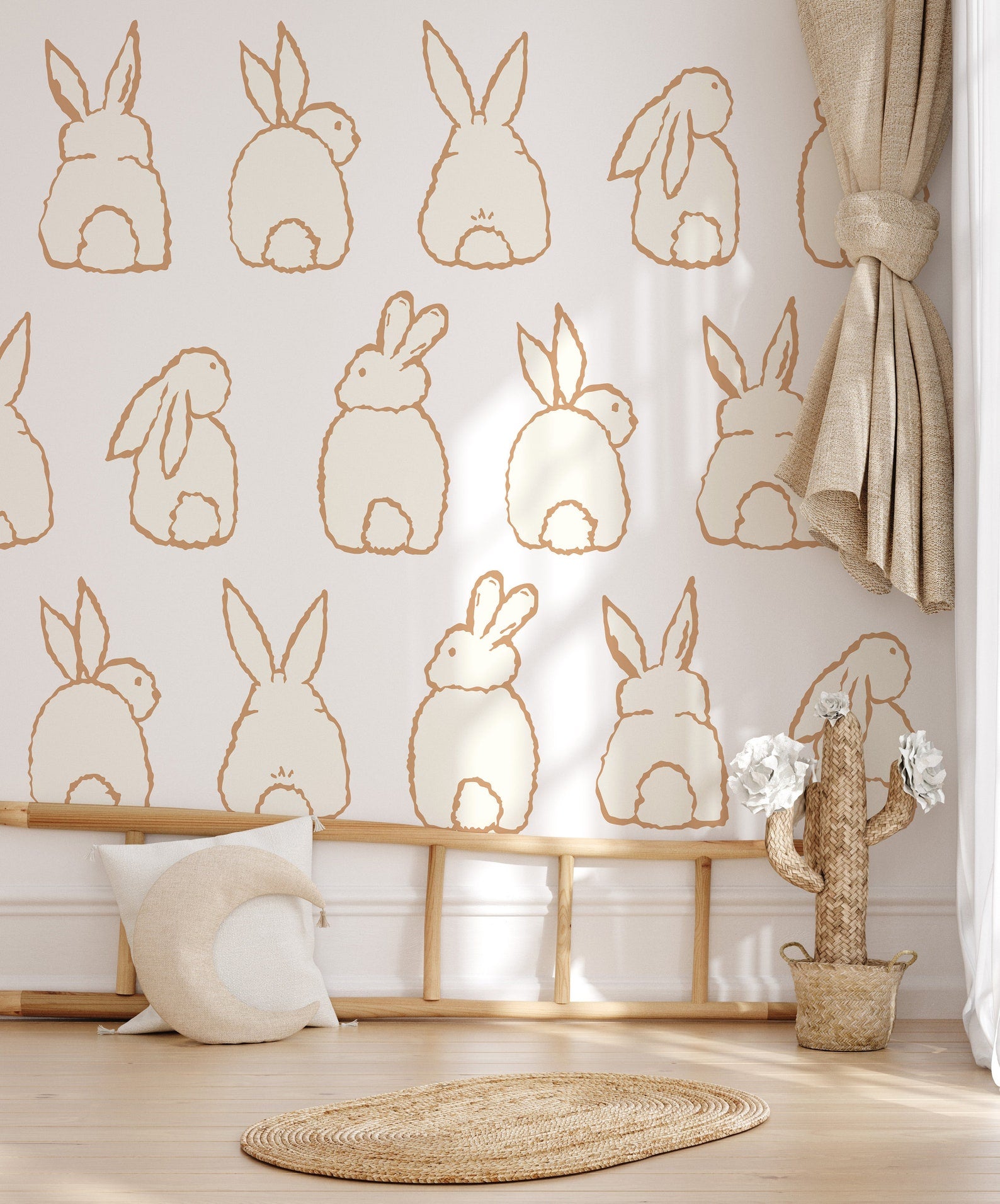 Cute Bunny Decals | Peel and Stick Rabbit Decals | Animals Wall Mural | Wall Decals for Kids | Nursery Wall Decals | Bunny Wall Decals - Clickwalls