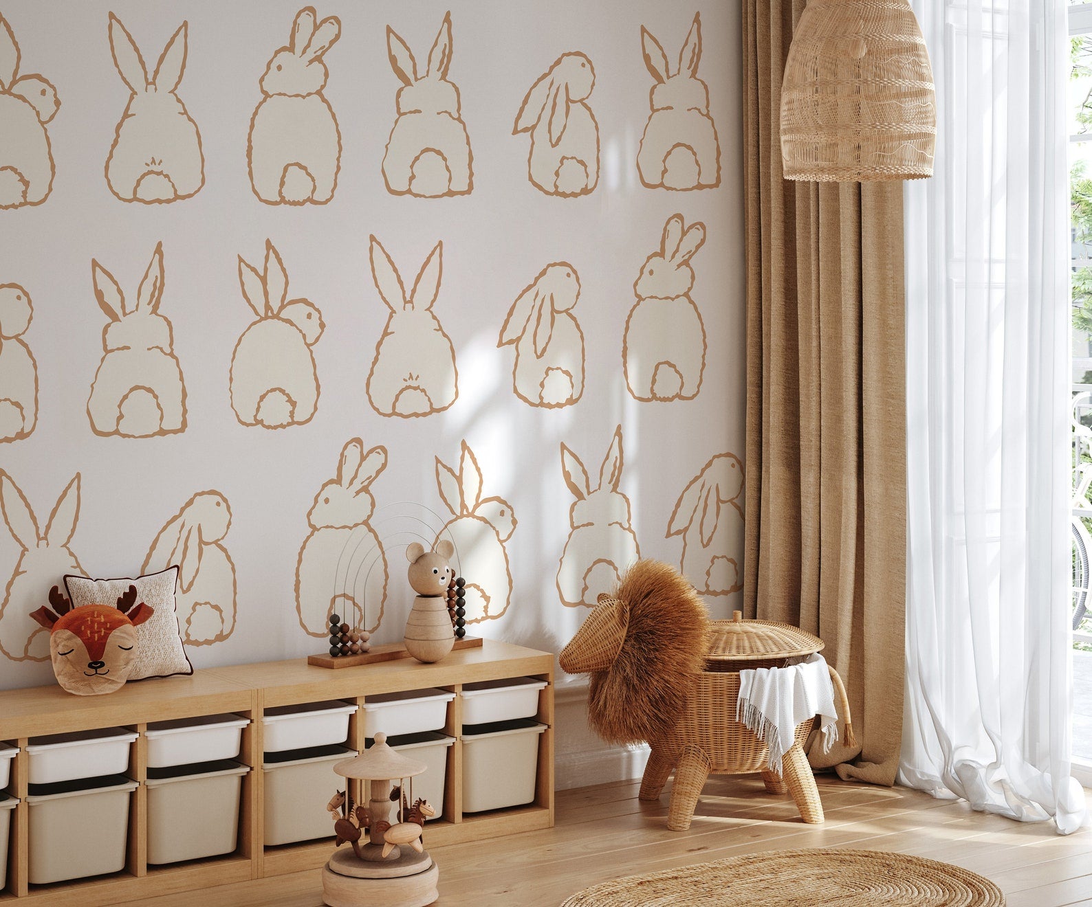 Cute Bunny Decals | Peel and Stick Rabbit Decals | Animals Wall Mural | Wall Decals for Kids | Nursery Wall Decals | Bunny Wall Decals - Clickwalls