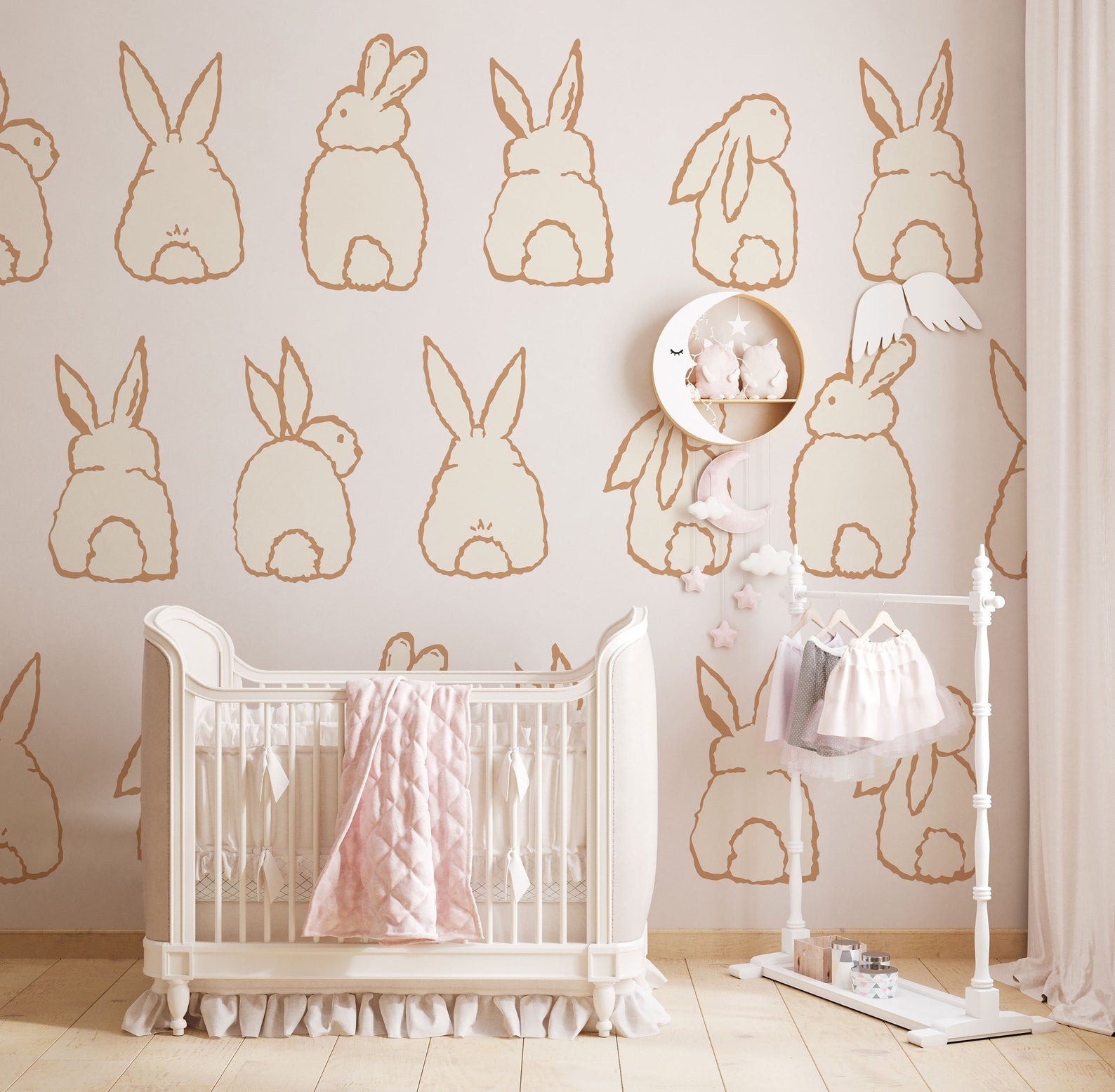 Cute Bunny Decals | Peel and Stick Rabbit Decals | Animals Wall Mural | Wall Decals for Kids | Nursery Wall Decals | Bunny Wall Decals - Clickwalls