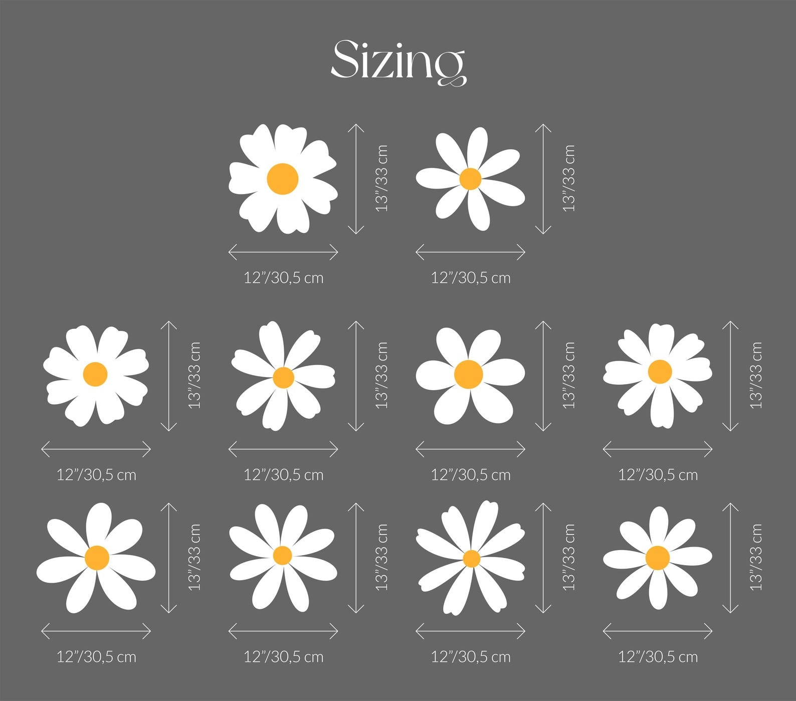 Daisy Wall Decals | Nursery Decor | Kids Room Wall Art | Removable Flower Wall Stickers - Clickwalls