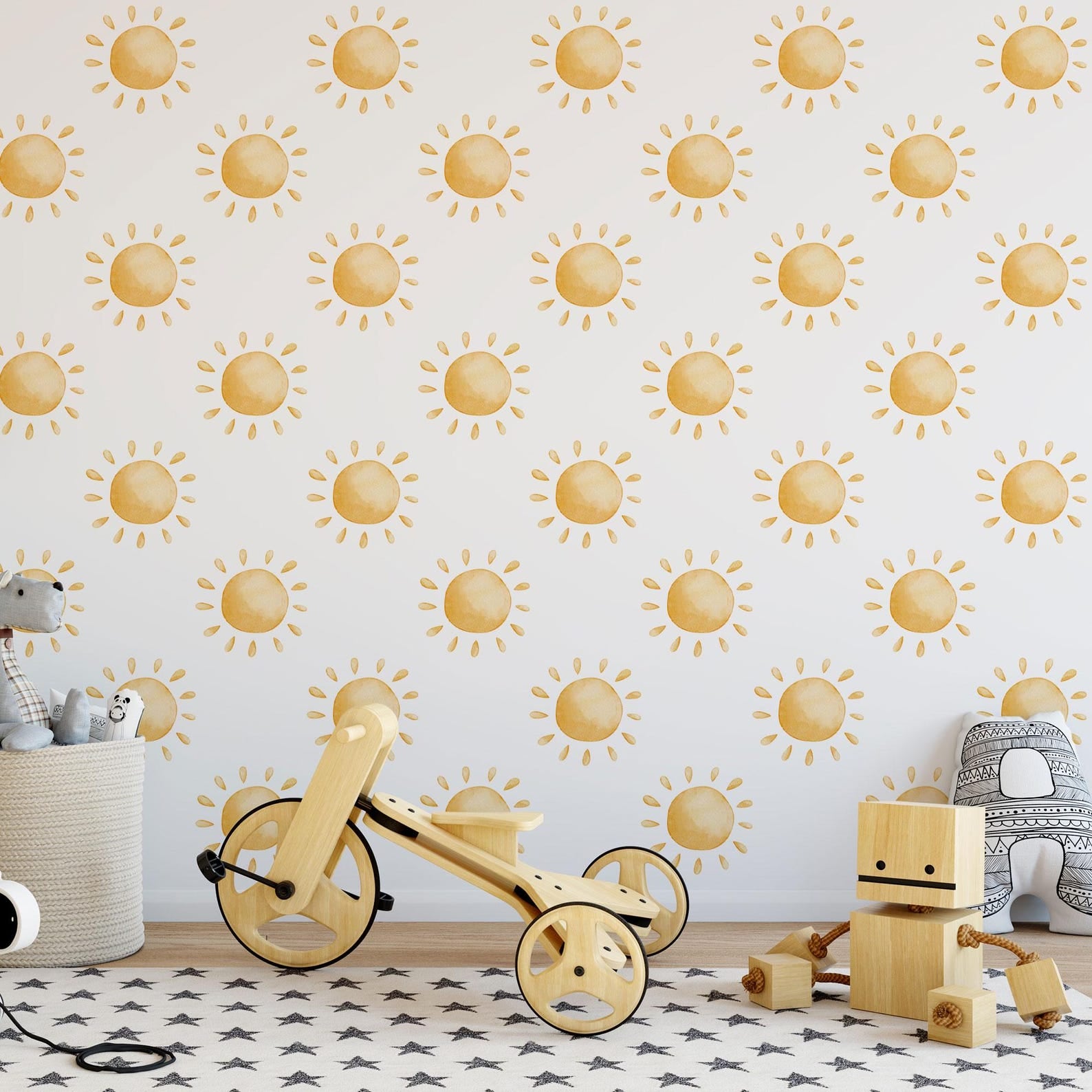 Wall Decal - Neutral Tan Sun Decals - Sun Wall Sticker - Sun Wall Decals - Boho Nursery Decor - Clickwalls