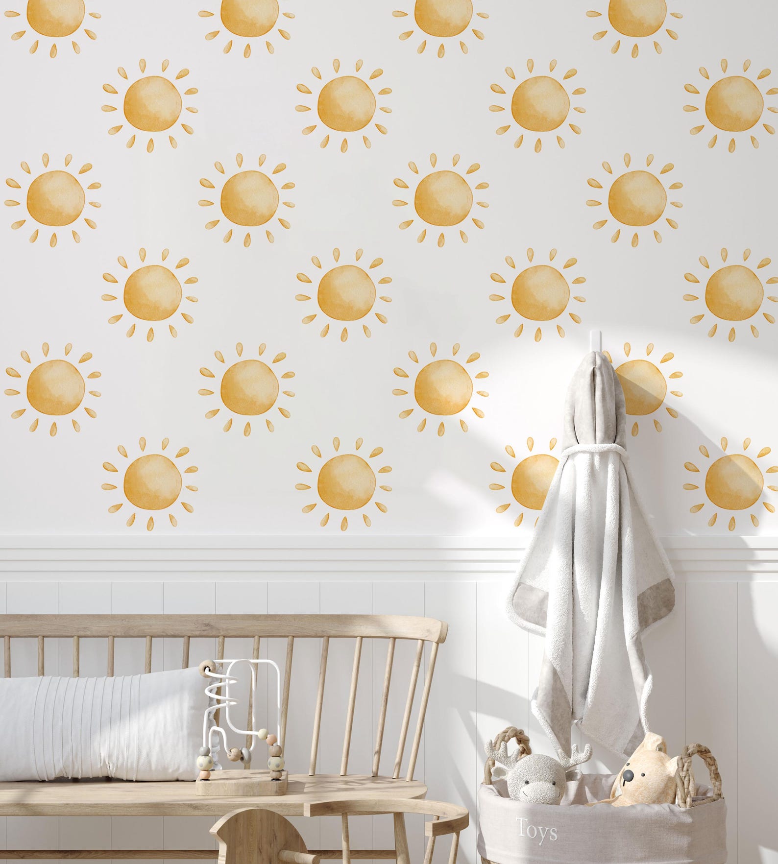 Wall Decal - Neutral Tan Sun Decals - Sun Wall Sticker - Sun Wall Decals - Boho Nursery Decor - Clickwalls
