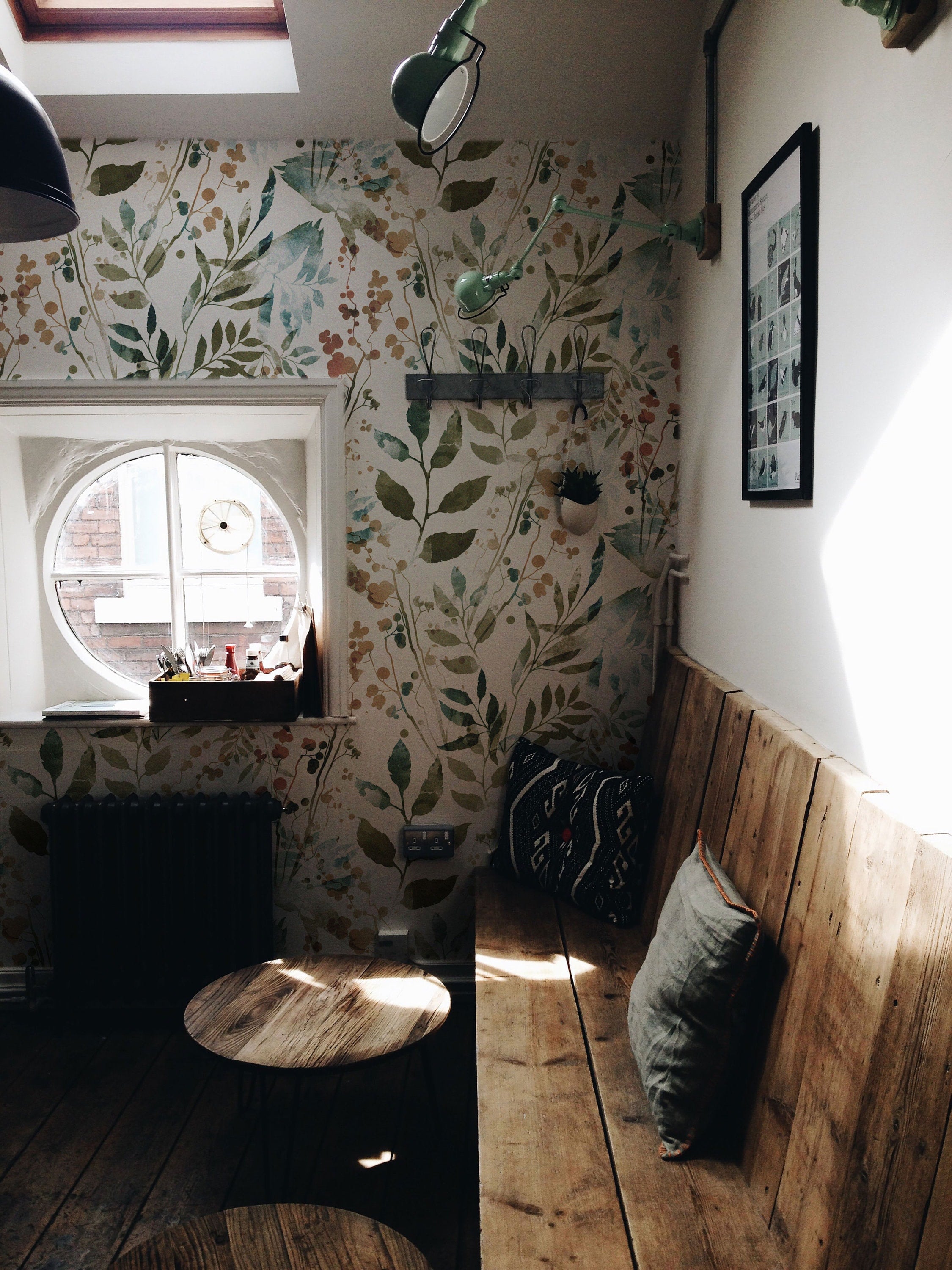 Herb Leaves Watercolor Removable Fabric Wallpaper - Clickwalls