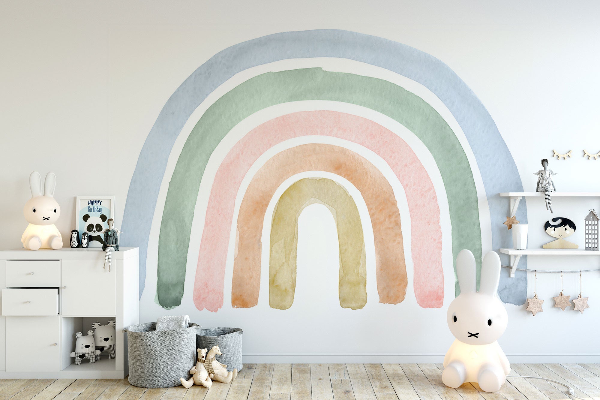Rainbow Watercolour Wall Decal - Clickwalls