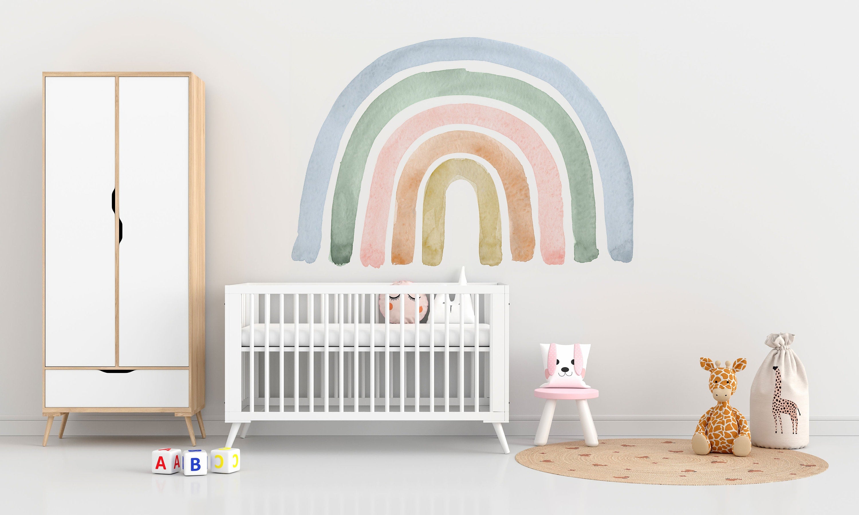 Rainbow Watercolour Wall Decal - Clickwalls