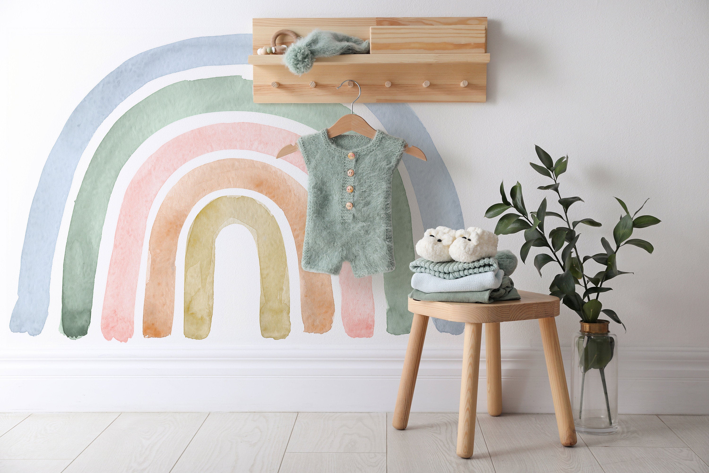 Rainbow Watercolour Wall Decal - Clickwalls