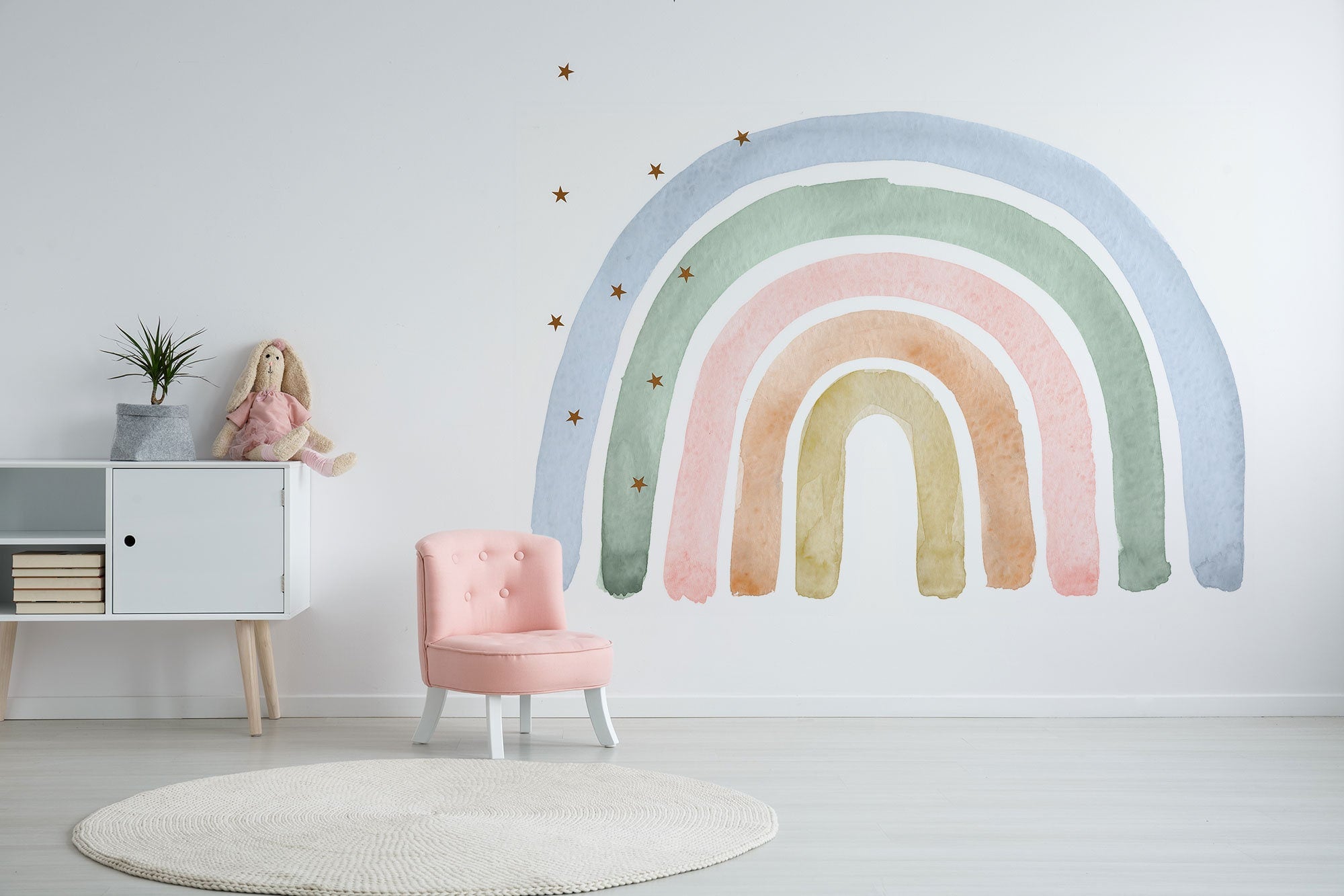 Rainbow Watercolour Wall Decal - Clickwalls