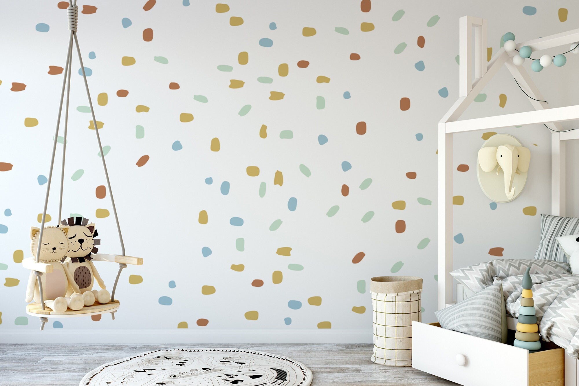 Irregular shape dots 190 Five Color Stickers - Clickwalls