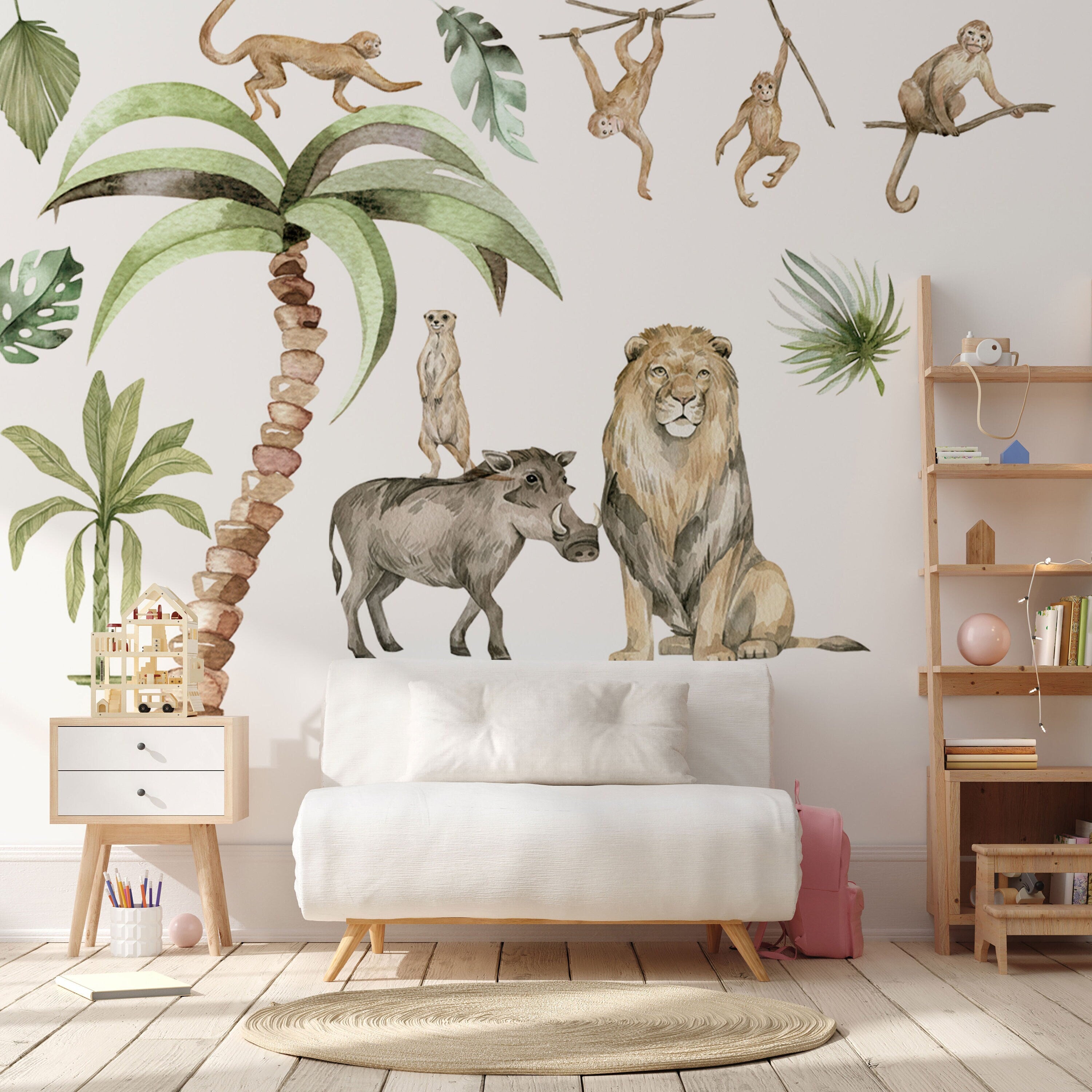 Jungle Animal Wall Stickers: Repositionable Nursery Decals for Your Little One's Room - Clickwalls