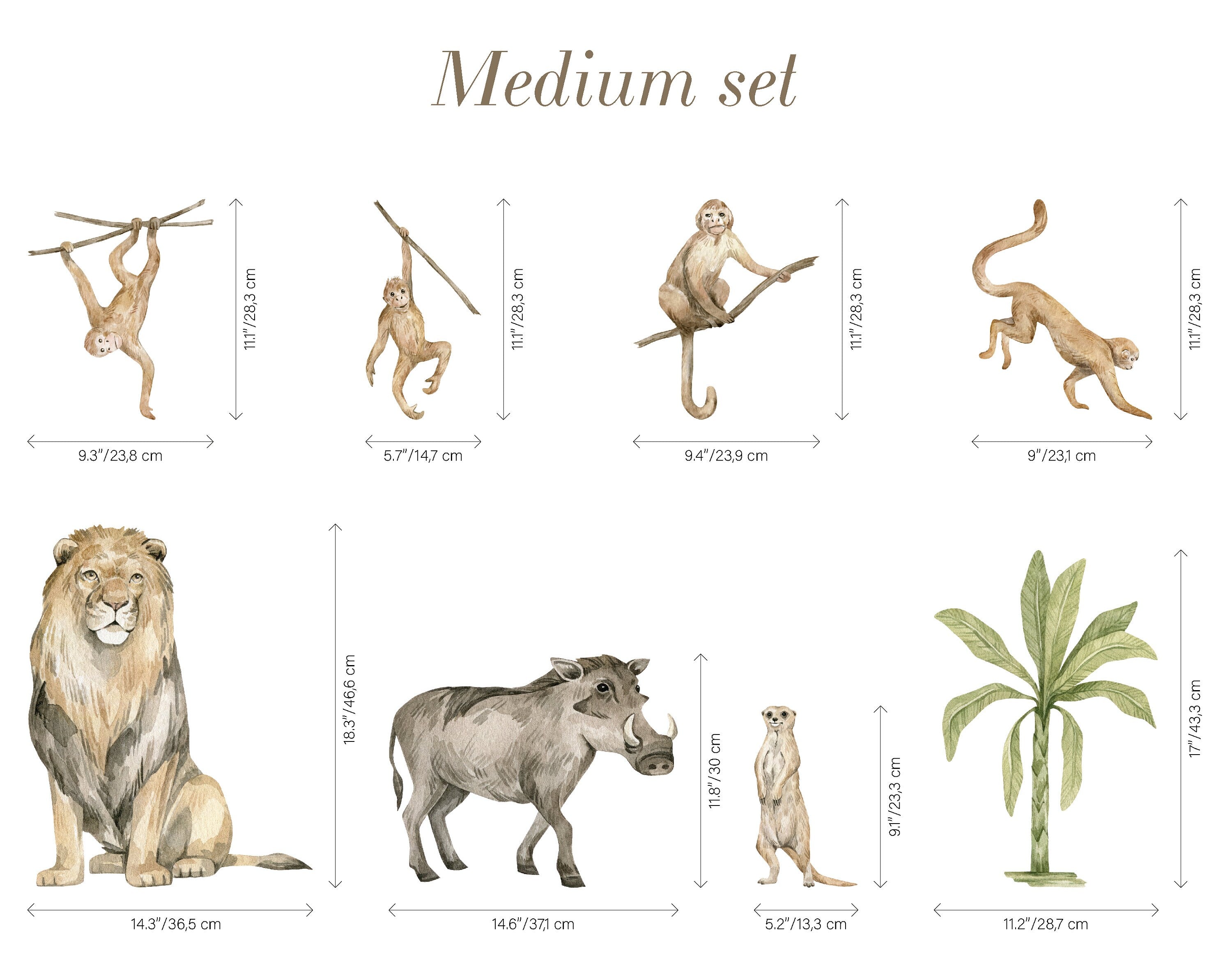 Jungle Animal Wall Stickers: Repositionable Nursery Decals for Your Little One's Room - Clickwalls