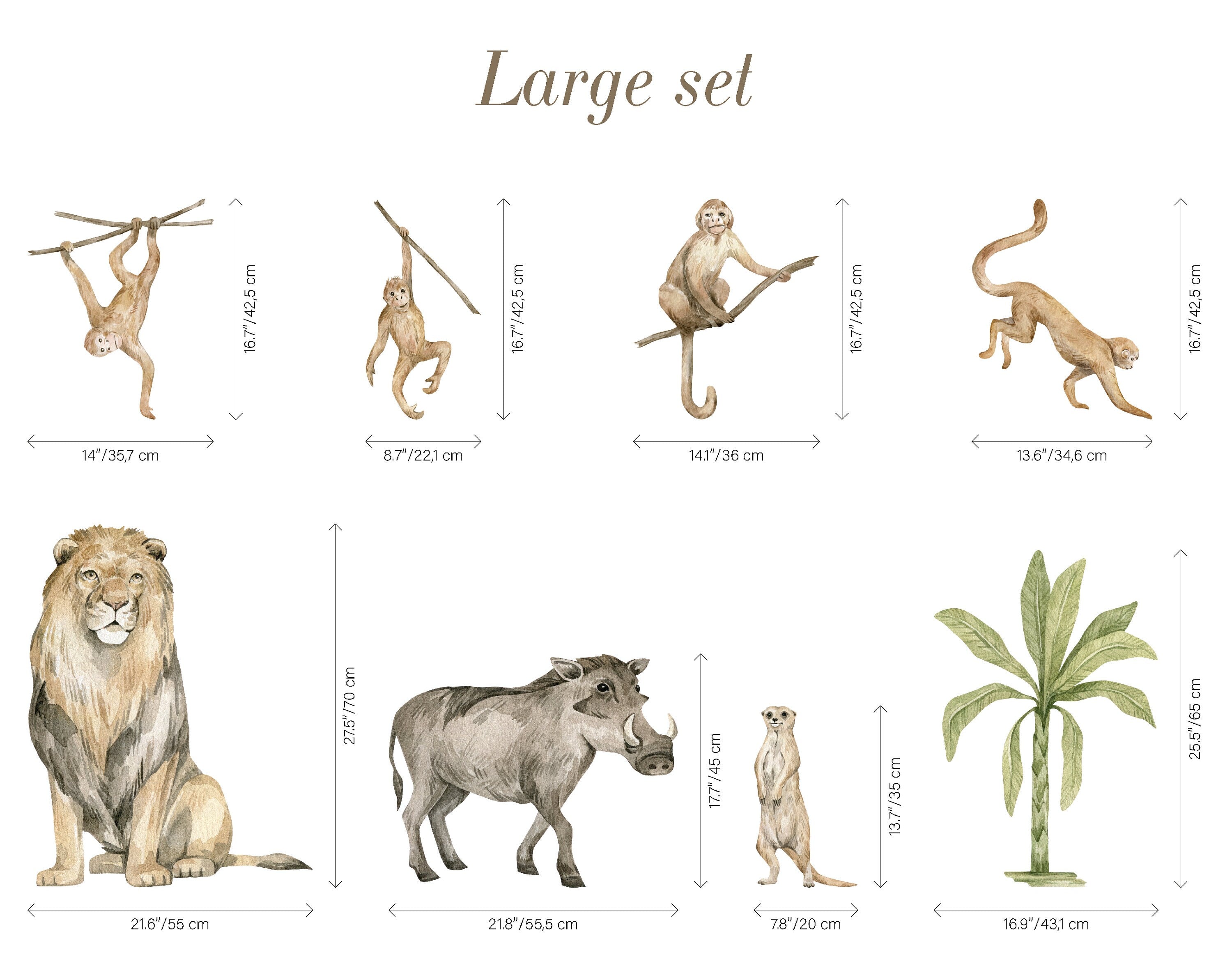 Jungle Animal Wall Stickers: Repositionable Nursery Decals for Your Little One's Room - Clickwalls