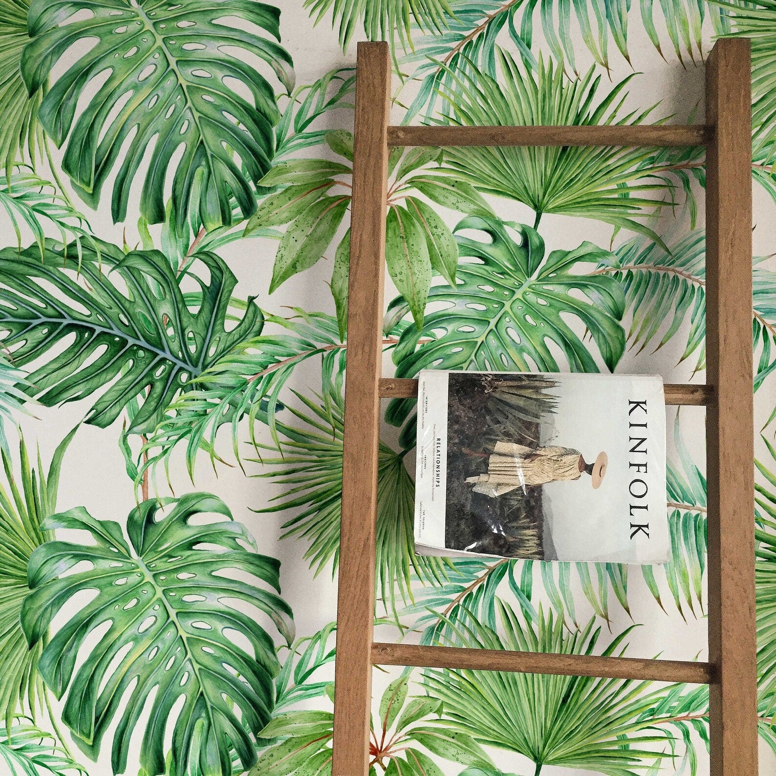Tropical Leaves Peel and Stick Wallpaper | Removable Monstera Palms Mural | Eco Friendly Wall Decor - Clickwalls
