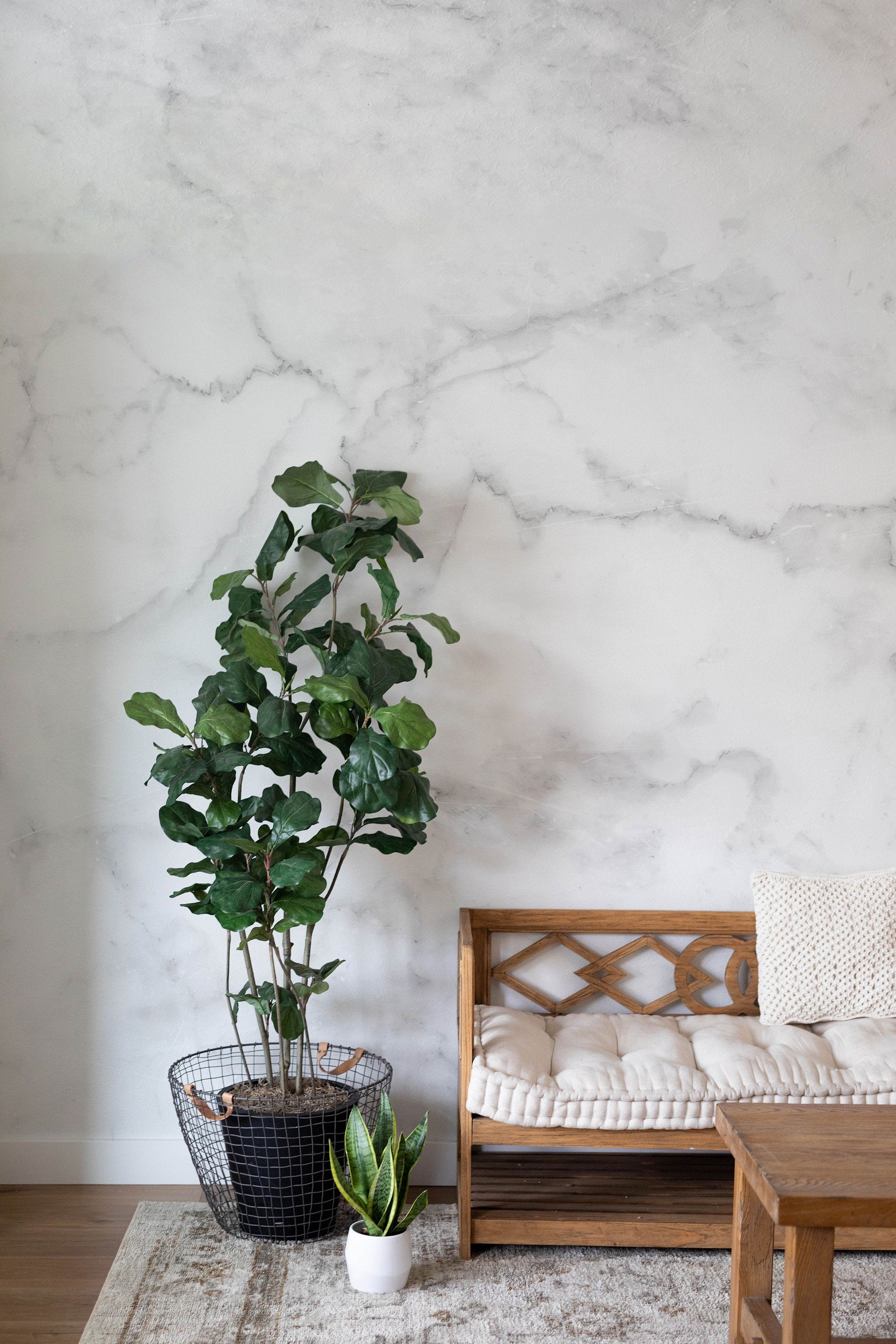 White Marble Removable Wallpaper | Stone Texture Wall Mural – Peel and Stick Wallpaper | Self Adhesive Marble Pattern Mural | Wall murals - Clickwalls