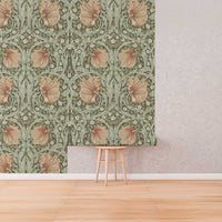 Pimpernel by William Morris Wallpaper - Bayleaf Manilla Floral Peel and Stick Mural - Clickwalls