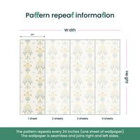 Meadow Sweet by William Morris Wallpaper - Vintage Floral Gold Slate Peel and Stick - Clickwalls