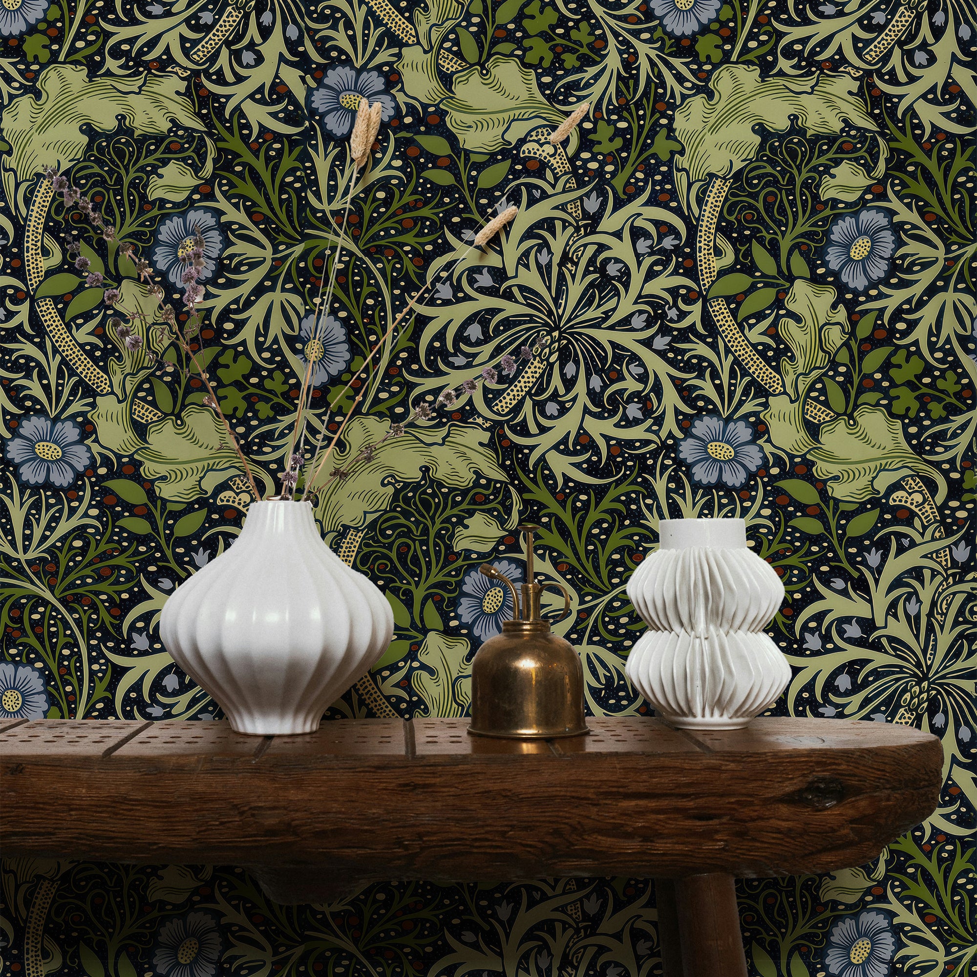 Seaweed by William Morris Wallpaper - Sage Green Botanical Peel and Stick Wall Mural (Copy) - Clickwalls
