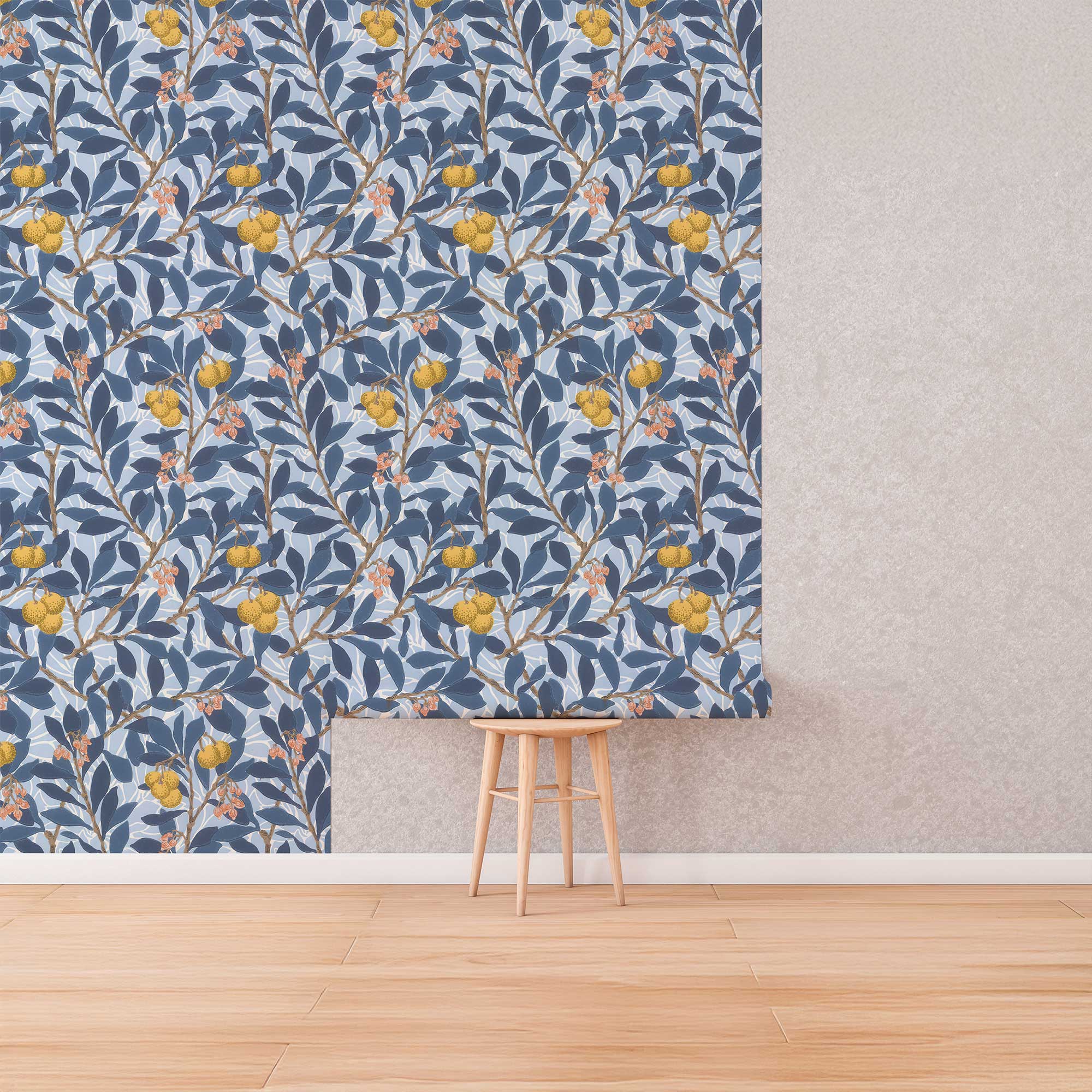William Morris Arbutus Wallpaper - Vintage Floral Peel and Stick Botanical Wall Mural - Clickwalls