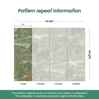 Owl & Willow by William Morris Wallpaper - Green Enchanted Forest Peel and Stick Mural - Clickwalls