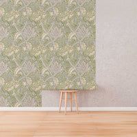 Seaweed by William Morris Wallpaper - Sage Green Botanical Peel and Stick Wall Mural - Clickwalls