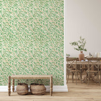 Willow by William Morris Wallpaper - Sage Green Botanical Peel and Stick Wall Mural - Clickwalls