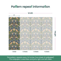 Strawberry Thief William Morris Wallpaper - Vintage Floral Peel and Stick Mural - Clickwalls