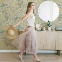 Seaweed by William Morris Wallpaper - Privet Green & Marigold Peel and Stick Mural - Clickwalls