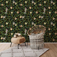 Bird & Pomegranate by William Morris Wallpaper - Vintage Botanical Peel and Stick Mural - Clickwalls