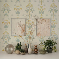 Meadow Sweet by William Morris Wallpaper - Vintage Floral Gold Slate Peel and Stick - Clickwalls