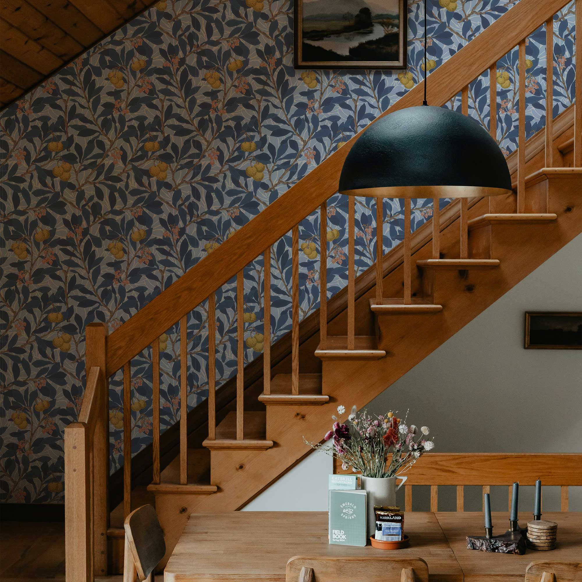 William Morris Arbutus Wallpaper - Vintage Floral Peel and Stick Botanical Wall Mural - Clickwalls