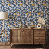 William Morris Arbutus Wallpaper - Vintage Floral Peel and Stick Botanical Wall Mural - Clickwalls