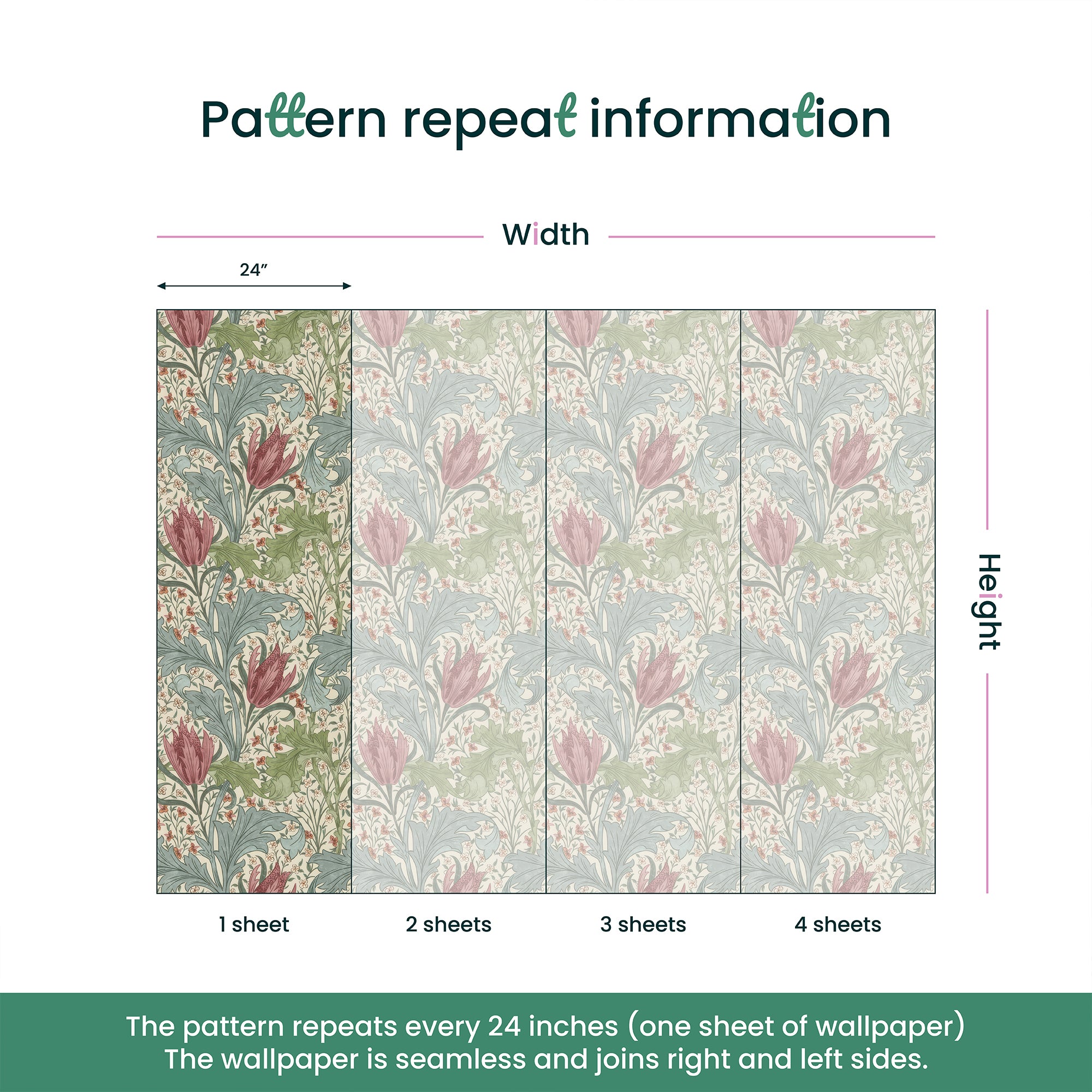 Lent Lily by William Morris Wallpaper - Daffodil Floral Peel and Stick Botanical Mural - Clickwalls
