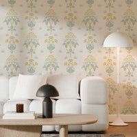 Meadow Sweet by William Morris Wallpaper - Vintage Floral Gold Slate Peel and Stick - Clickwalls