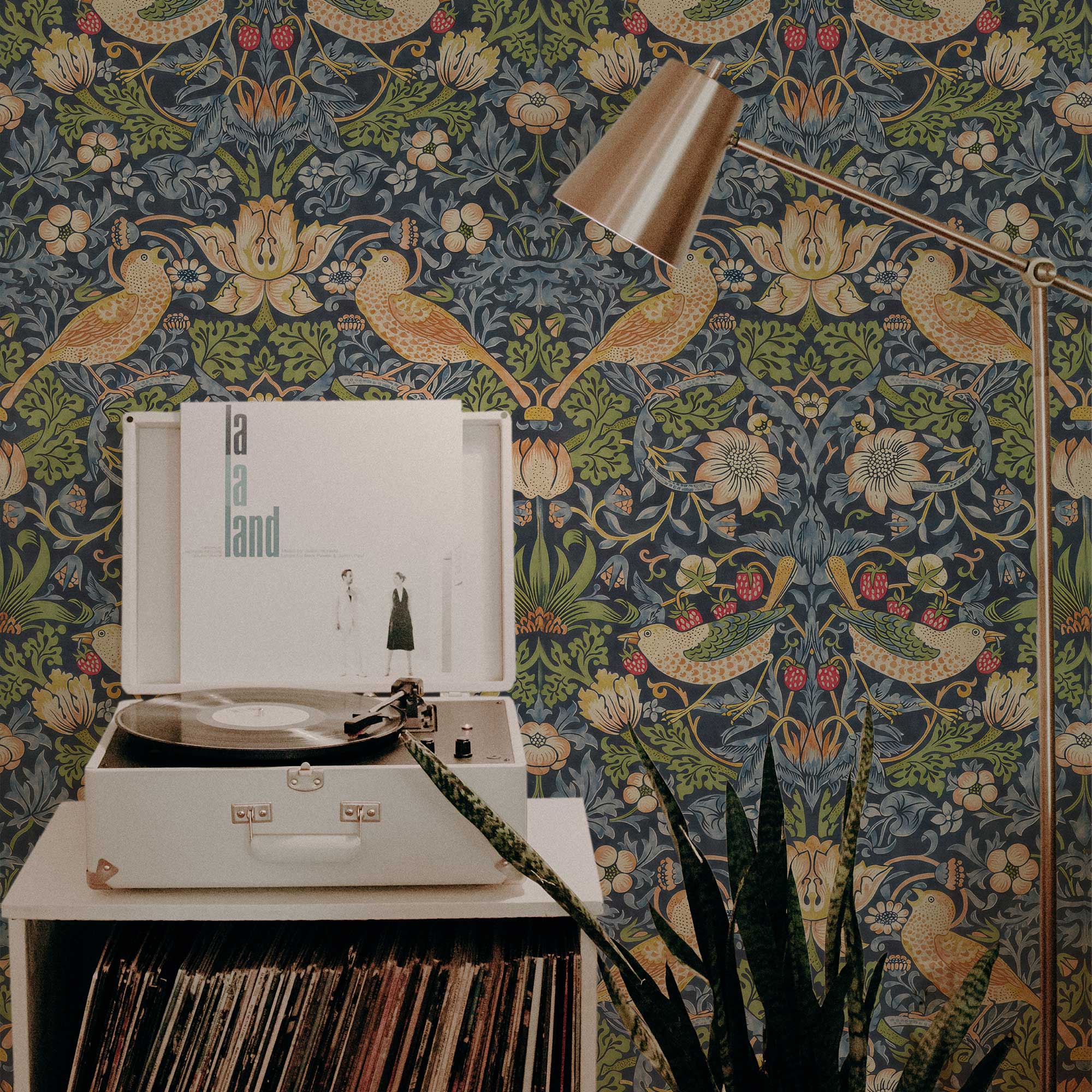 Strawberry Thief William Morris Wallpaper - Vintage Floral Peel and Stick Mural - Clickwalls