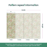 Golden Lily by William Morris Wallpaper - Navy & Gold Peel and Stick Botanical Mural - Clickwalls