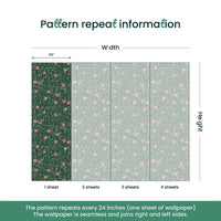 Bird & Pomegranate by William Morris Wallpaper - Deep Green Peel and Stick Botanical Mural - Clickwalls