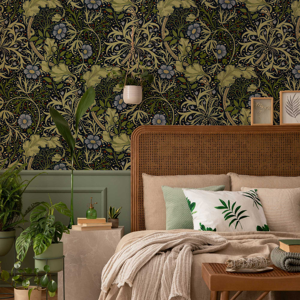Seaweed by William Morris Wallpaper - Sage Green Botanical Peel and Stick Wall Mural (Copy) - Clickwalls