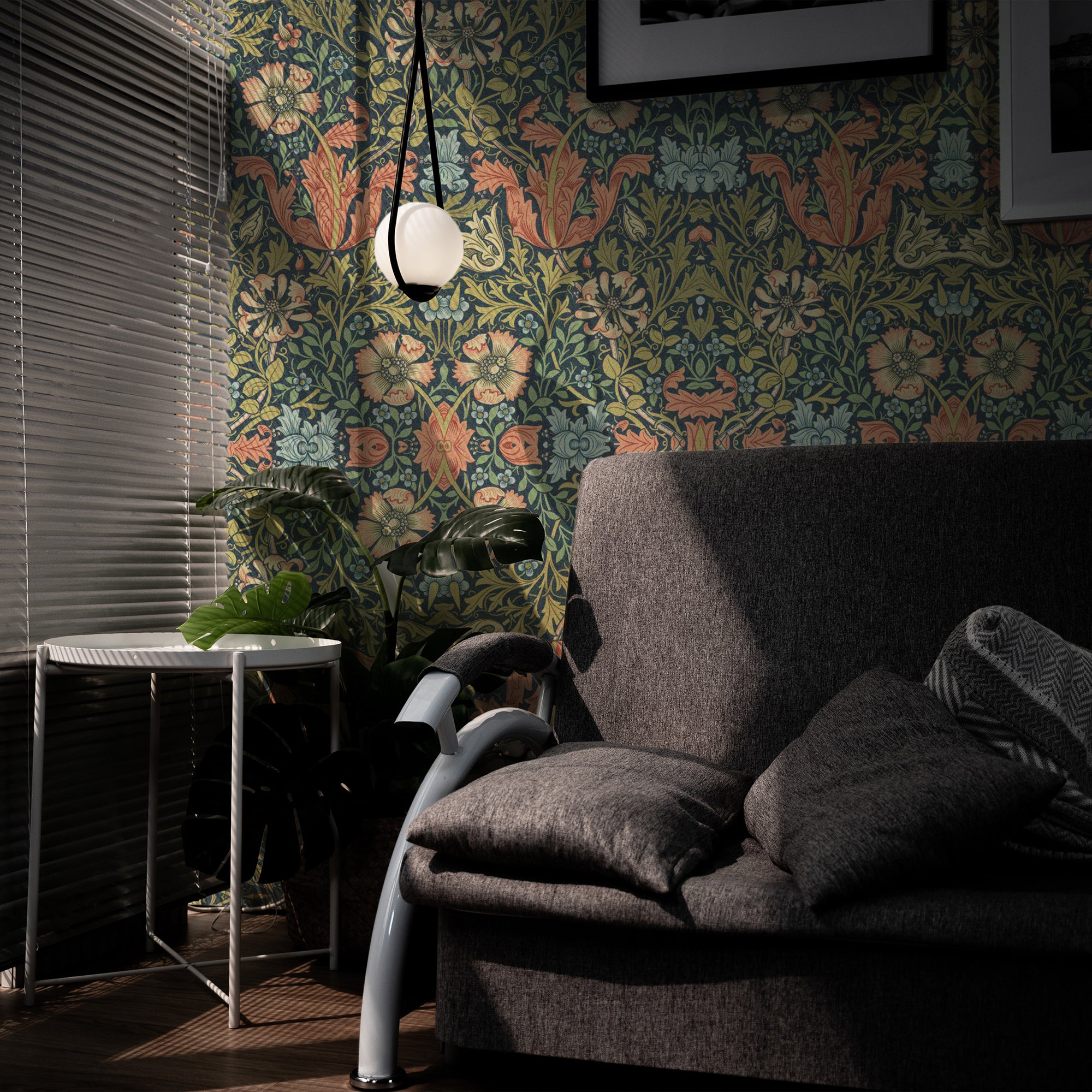 Compton by William Morris Wallpaper - Vintage Floral Peel and Stick Botanical Mural - Clickwalls