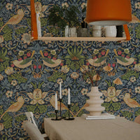 Strawberry Thief William Morris Wallpaper - Vintage Floral Peel and Stick Mural - Clickwalls