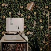 Bird & Pomegranate by William Morris Wallpaper - Vintage Botanical Peel and Stick Mural - Clickwalls